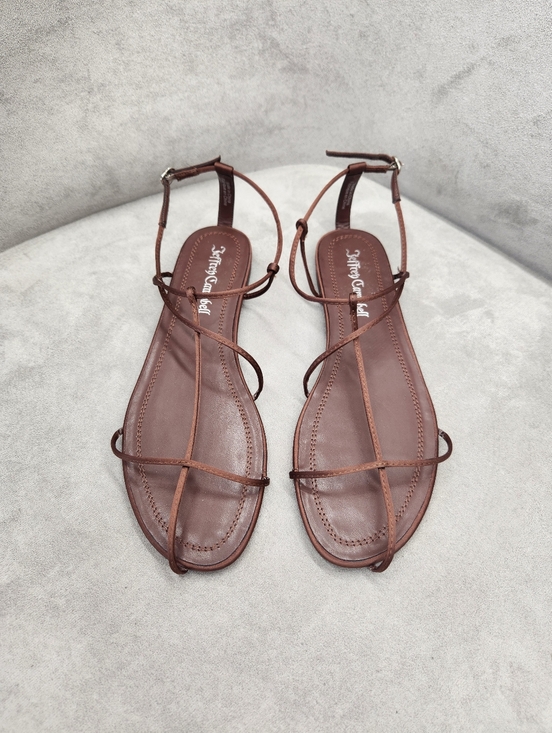 Jeffrey Campbell Shoes - Jeffrey Campbell Sandals 8 Chocolate Brown Satin Trawl Strappy Dainty New $135